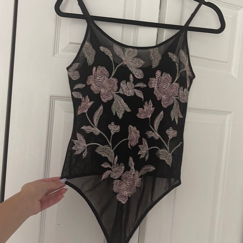 floral sheer body suit